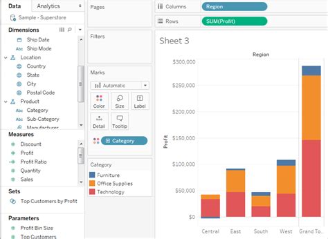 tableau show totals only.